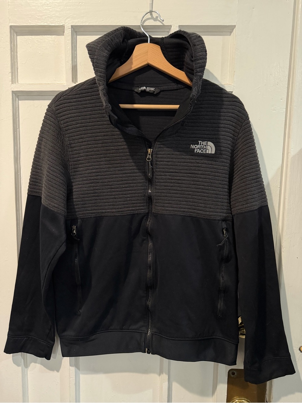 The North Face Black Quilted-Panel Full Zip Jacket